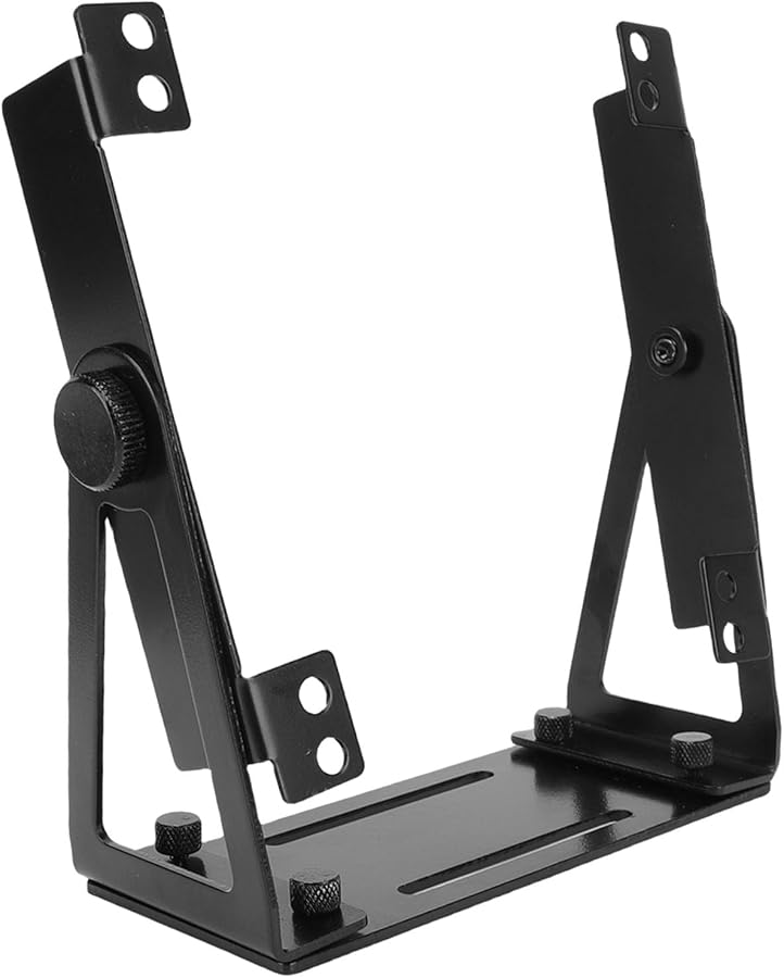 Black Desk Fan Stand Mount For 120mm 140mm PC Computer Fans Pivoting Aluminum Alloy black - Image 5